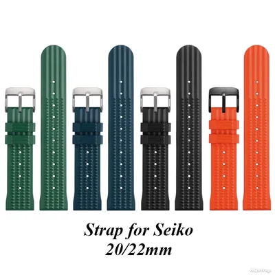 Premium-Gummi-Armband für Herren und Damen, weiches Universal-Flachendarmband, Ersatz für Seiko 20 Image