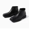 Luxus Mode Schwarz Männer Casual Leder Schuhe Herbst Winter Kleid Stiefeletten Vintage Britischen