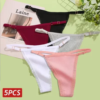 5 teile/satz sexy Spitze Baumwolle Höschen Damen Unterwäsche weibliche bequeme Dessous verstellbare Image