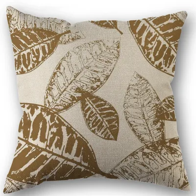 Hellbraunes Blatt geometrische Leinen Kissen bezug für Auto Wohnzimmer Sofa Schlafzimmer Wohnkultur Image