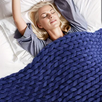 Weighted Knitted Weighted Blanket Queen Size Handmade Minky Chunky Throw Blanket Soft And Breathable Best Gift For Christmas