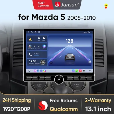 Junsun 13.1'' Qualcomm Wireless CarPlay Android Auto Car Radio For Mazda 5 2005-2010 Multimedia GPS Stereo 8 core RDS