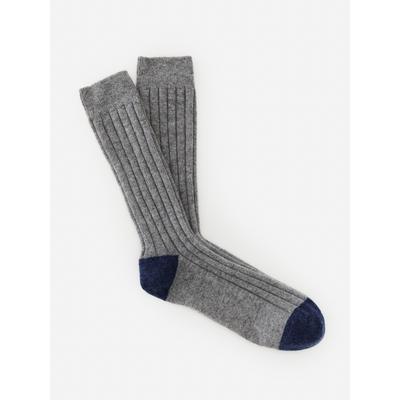 J.McLaughlin Men's Cashmere Socks Heather Gray/Denim | Cashmere/Denim/Polyamide