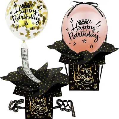 Cash Gift Pull Money Gift Boxes Balloon Money Box for Cash with Pull Out Happy Birthday Day Card for Friend Lover Parents