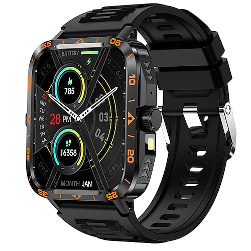 Smartwatch 1,95 Zoll Smartwatch Fitness Laufuhr Bluetooth Schrittzähler Anruferinnerung Pulsmesser Kompatibel mit Android iOS Damen Herren Freisprechanrufe Mediensteuerung Nachrichtenerinnerung Image
