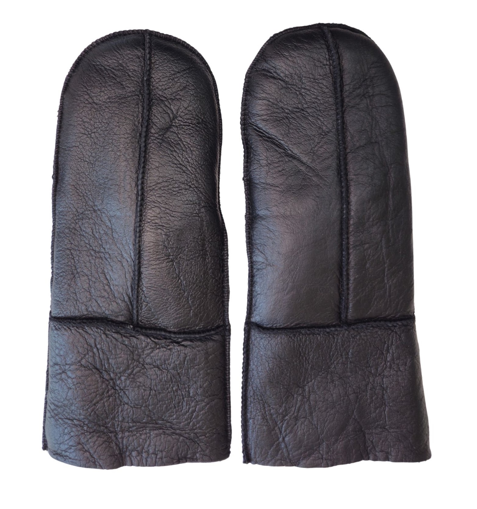 Damen Handschuhe aus echtem Schaffell, schwarz, warme Handschuhe Image