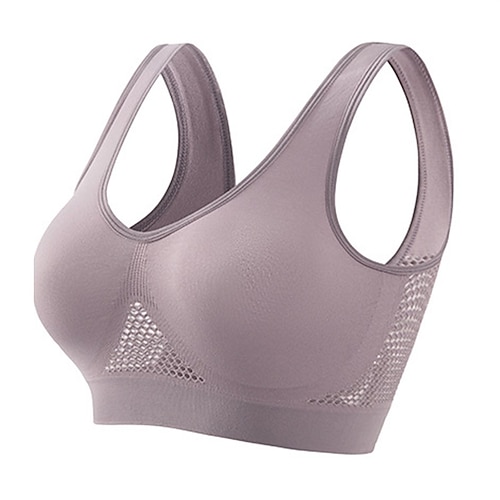 Damen BH-Oberteil Unterwäsche BH-Top Bequem Atmungsaktiv Stoßfest Herausnehmbare Polsterung Drahtlos Einfach Sport Sportkleidung Schwarz Weiß Yoga Fitness Leger Image