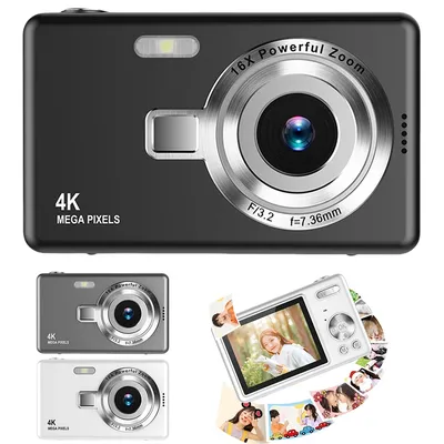 4K 1080P 96MP Digital Camera Rechargeable Cameras Autofocus Vlogging Camera 2.4 Inch IPS Screen