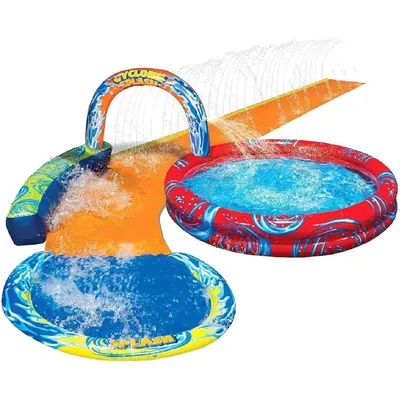 Banzai Cyclone Splash Inflatable Water Park with Pool, Sprinkler, and Waterslide