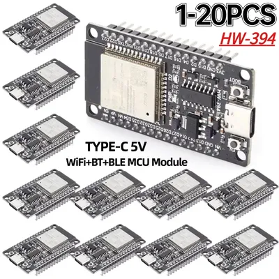 1-20PCS ESP32 Development Board WiFi+Bluetooth-compatible Module WROOM-32D Micro Type-C Ultra-Low