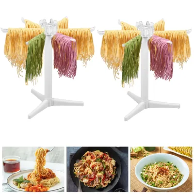 2Pcs Pasta Drying Rack Portable Noodle Drying Stand with 6 Long Handles Detachable Noodle Dryer Rack