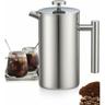 Caffettiera French Press KZQ in acciaio inossidabile da 1 litro, French Press con tripli filtri,