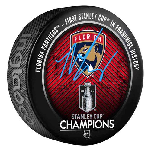 Nick Cousins, Florida Panthers, signierter Hockey-Puck des Stanley Cup-Siegers 2024