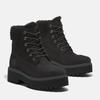 Winterboots TIMBERLAND "STONE STREETMID WARM LINED WATERPROOF BOOT", Damen, Gr. 39,5, schwarz (schwarz nubuck), Leder, Textil, sportlich, Schuhe, Snowboots, Winterstiefel, Winterschuhe, wasserdicht und gefüttert
