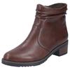 Stiefelette RIEKER, Damen, Gr. 43, lila (marrone), Lederimitat, klassisch, Schuhe, Boots, Blockabsatz, slouchy Schaft, mit Innenreißverschluss