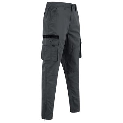 Trousers Costello Cotton Blend Multi-Pocket Cargo Trousers in Gray Pinstripe / XL - Tokyo Laundry