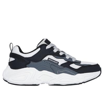Skechers Boy's Mega-Quake Sneaker | Size 1.0 | Gray/Black | Synthetic/Textile | Machine Washable