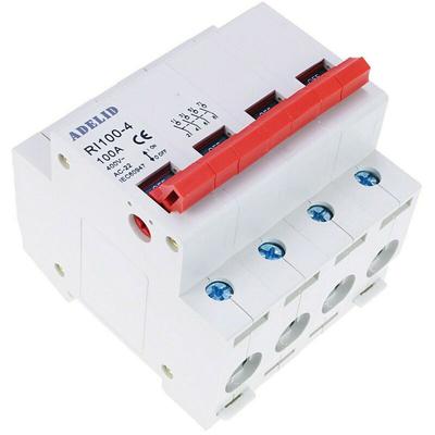 Hauptschalter Ausschalter Trennschalter Leistungstrenner 4-polig 100A 400V ac DIN-Schienenmontage Image