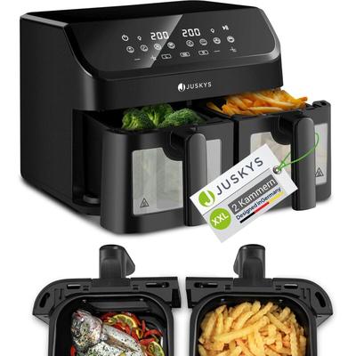 Juskys Heißluftfritteuse 9 L - 2 Kammern, Fritteuse, Doppelkammer, 9 Programme, Image