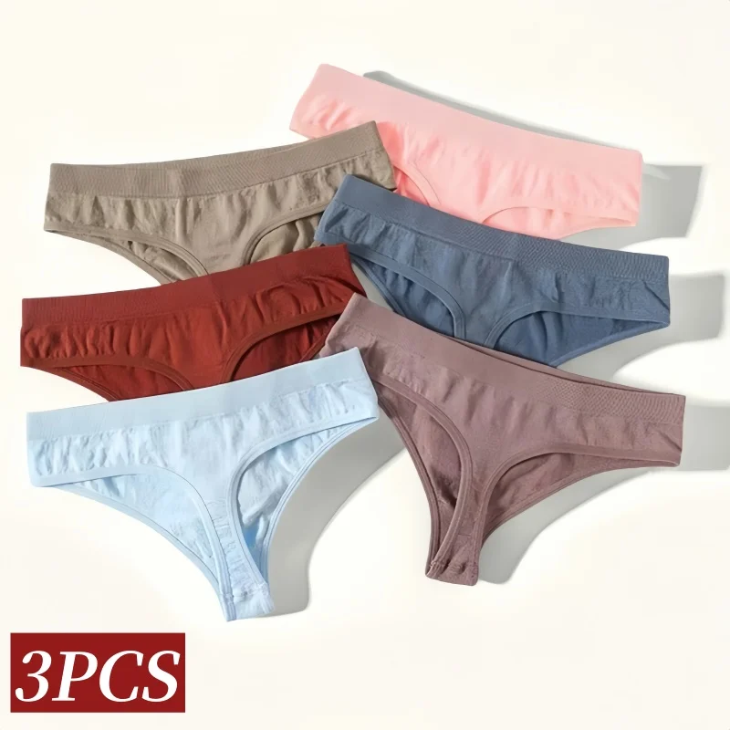 3 Teile/satz Nahtlose Thongs Frauen Höschen G-String Sport Unterwäsche Weibliche Sexy Dessous Niedrigen Taille T-Zurück Unterhose M-XL Dessous Image