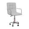 Chaise De Bureau,Simili Cuir Métal Similicuir Mousse,Gris,H (84-96)Xw 42xd 40cm Approx