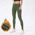 Per donna Pantaloni da yoga Leggings da yoga Leggings foderati in pile Tasche Laterali Controllo addominale Sollevamento glutei Vita Alta Yoga Allenamento in Palestra Pilates Collant Nero Verde