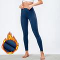 Per donna Pantaloni da yoga Leggings da yoga Leggings foderati in pile Tasche Laterali Controllo addominale Sollevamento glutei Vita Alta Yoga Allenamento in Palestra Pilates Collant Nero Verde