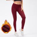 Per donna Pantaloni da yoga Leggings da yoga Leggings foderati in pile Tasche Laterali Controllo addominale Sollevamento glutei Vita Alta Yoga Allenamento in Palestra Pilates Collant Nero Verde