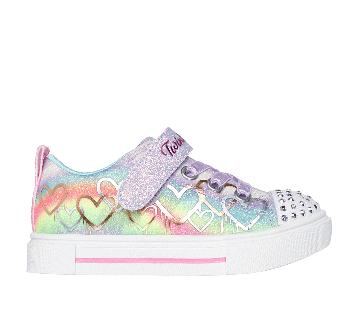Skechers Girl's Twinkle Toes: Twinkle Sparks - Ombre Love Sneaker | Size 10.0 | Lavender | Synthetic/Textile