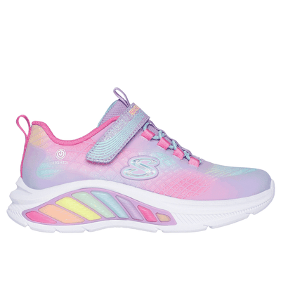Skechers Girl's S-Lights: Rainbow Cruisers - Rainbow Reflectin Sneaker | Size 2.5 | Lavender | Synthetic/Textile