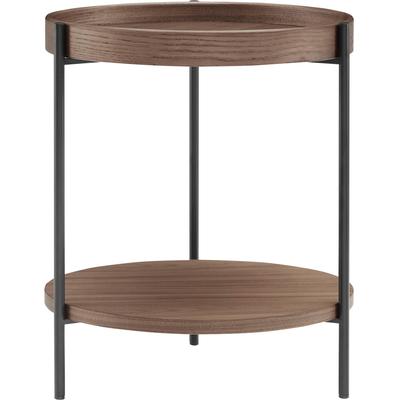 Beistelltisch SALESFEVER, braun (walnuss, schwarz, schwarz, walnuss), B:44cm H:49cm T:44cm, MDF mit Eschenholzfurnier, Metall, Tische, mit 2 Ablageflächen Image