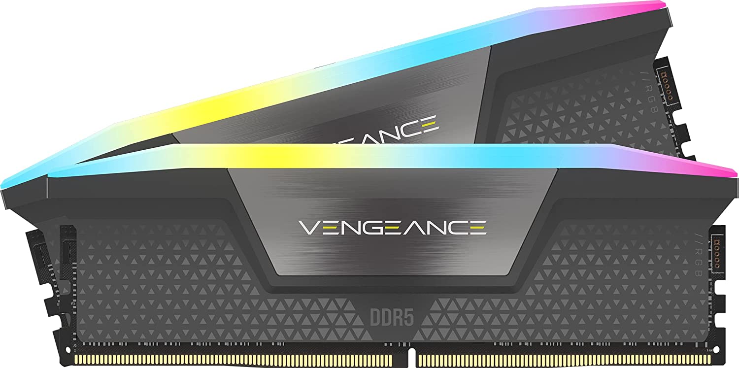 CORSAIR Arbeitsspeicher "VENGEANCE RBG DDR5 5600", schwarz, 2 x 16 GB, Arbeitsspeicher, optimiert für AMD-Mainboards, RGB Image