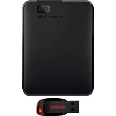 WD externe HDD-Festplatte "Elements Portable", schwarz, 4 TB, Festplatten