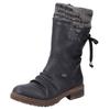 Winterstiefel RIEKER, Damen, Gr. 41, schwarz, Lederimitat, Textil, Schuhe, Winterboots, Profilsohle, Warmfutter, mit Rieker-TEX