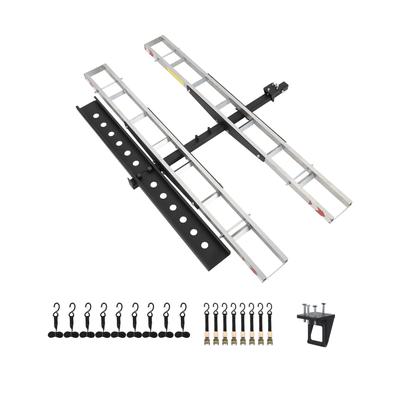 Motorcycle Carrier, 600 lbs Aluminum Motorcycle Carrier Hitch, Loading Ramp Ratchet Straps and Stabilizers for Cars, Trucks