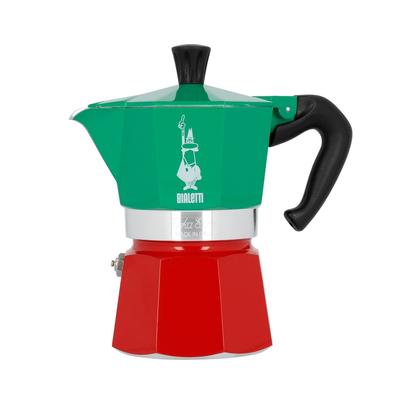 Moka 3-Cup Express Tri Color Espresso Maker, Green/Red