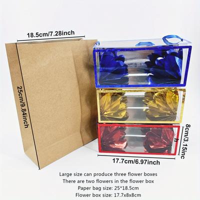 TEMU Magic Flower Bag Trick Set - Mixed Color Paper Flower Boxes For Party Favors, Holiday Gifts, And Stage Performances Image