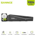 SANNCE 4 canali TVI DVR AHD 5-in-1 1080N Security CCTV DVR 4CH Mini DVR ibrido supporto telecamera analogica/AHD con disco rigido 1T