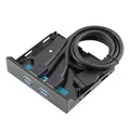 Pannello frontale con 2 porte USB 3.0, adattatore cavo di espansione hub USB 3.0 da 3,5 pollici, staffa metallica per PC e desktop, innovativo