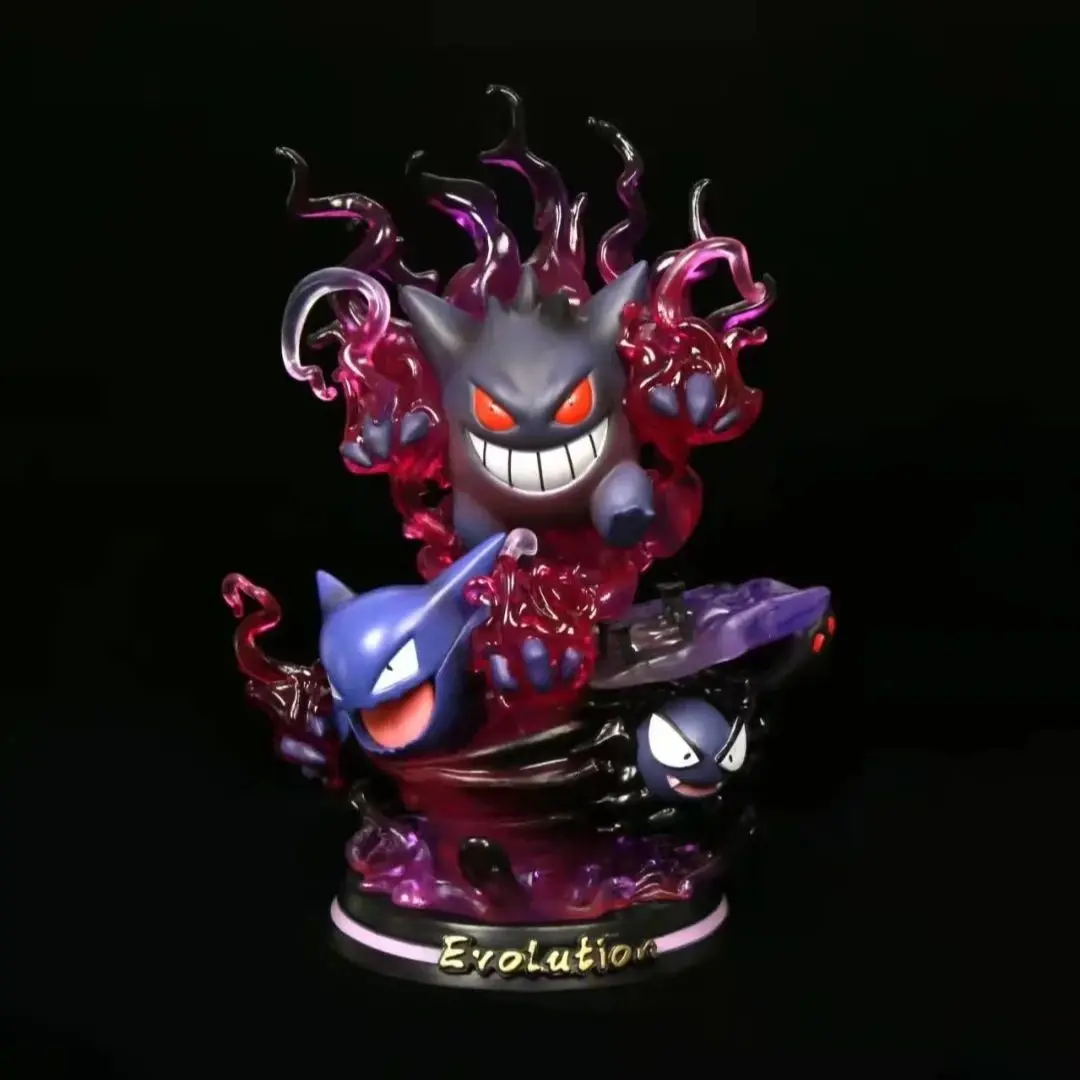 Anime Pokemon Gastly Haunter Gengar Evolution Ver. GK PVC Action Figure gioco statua modello da collezione bambini illuminano giocattoli bambola