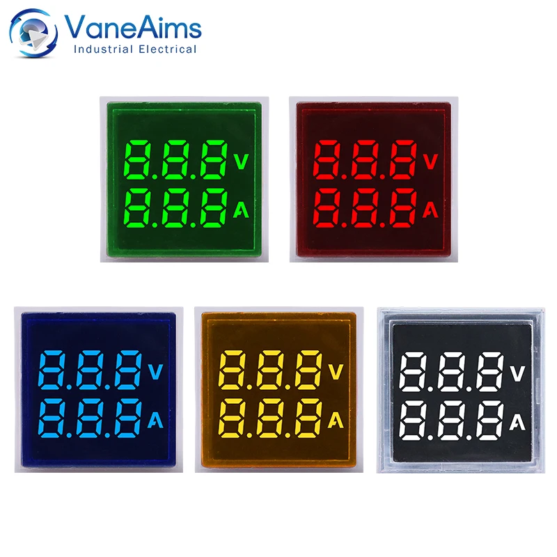 Voltmetro digitale AC LED da 22 mm Amperometro AC24-500V 0-100A Tensione Corrente Doppio display digitale Misuratore Volt Amp Tester Rivelatore