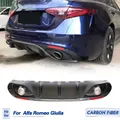 Diffusore posteriore per Alfa Romeo Giulia labbro paraurti posteriore 2017 - 2019 2 uscite Giulia con punte di scarico riflettore fibra di carbonio/PP