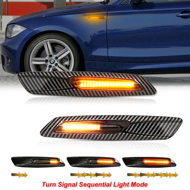 Indicatore laterale a Led per auto indicatore di direzione dello sfarfallio dell'acqua che scorre per BMW serie 1 E81 E81 E82 E87 E88 serie 3 E90 E91 E92 E93 serie 5 E60 E61