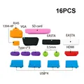 16 pz Universale Notebook Anti Polvere Spina Del Computer Portatile Tappo Antipolvere Spina Antipolvere HDMI VGA RJ45 Usb Interfaccia Del Computer copertura impermeabile