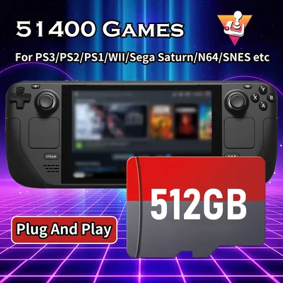 512G Gaming TF Karte mit 51400 Retro Spiele Batocera Speicherkarte für Steam Deck/PC/Laptop/Handheld Image
