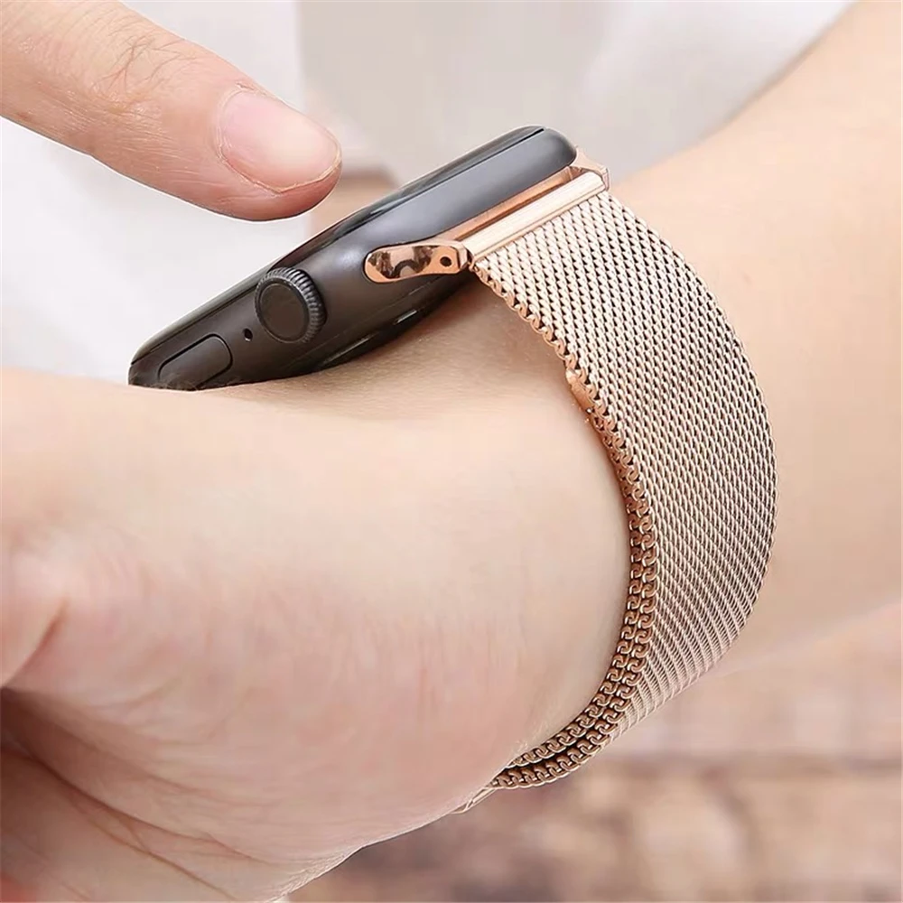 Für Apple Watch Band 10 46 mm 42 mm Ultra 2 49 mm 9 8 7 45 mm 41 mm Milanese Loop iWatch SE 6 5 4 44 mm 40 mm 3 42 mm 38 Armband Image