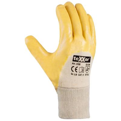 Nitril-Handschuhe strickbund, Gelb/Beige - Texxor