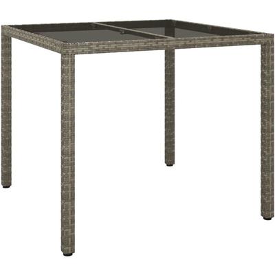 Vidaxl - Gartentisch 90x90x75 cm Gehärtetes Glas Poly Rattan Grau Image