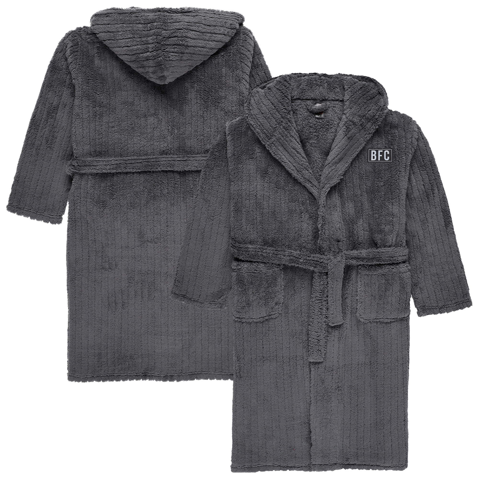 Barnsley Fleece-Bademantel mit Kapuze – Dark Shadow Grey – Herren Image