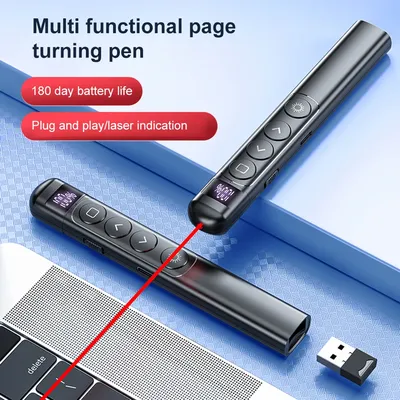 2.4GHz Remote Control Pen Type-C Rechagable PowerPoint Office Presentation Clicker with Hyperlink